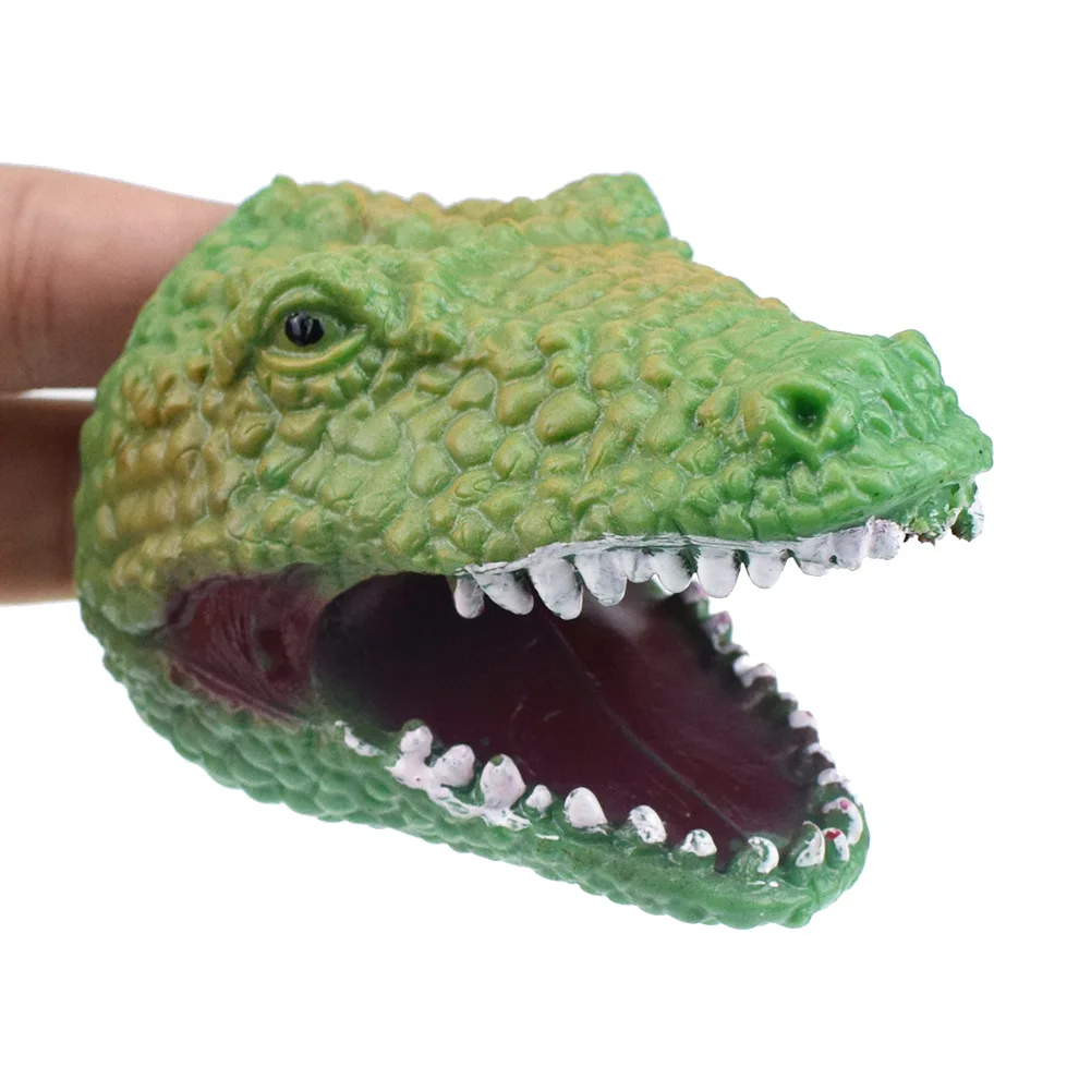 

Creative Fun TPR Environmental Plastic Simulation Green Crocodile Model Finger Socket Toy Funny Story Telling Props Gift