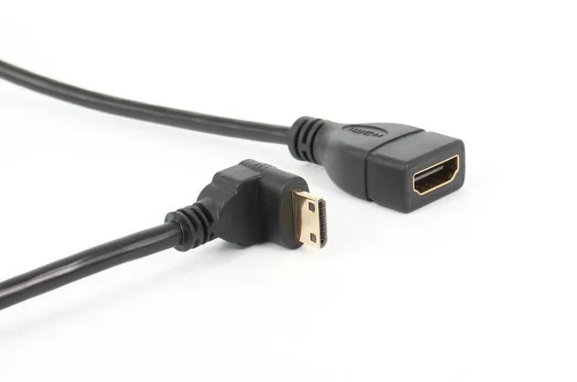 Правый угол мини HDMI папа к Женский конвертер Кабель адаптер Шнур 1080P|Кабели HDMI| |