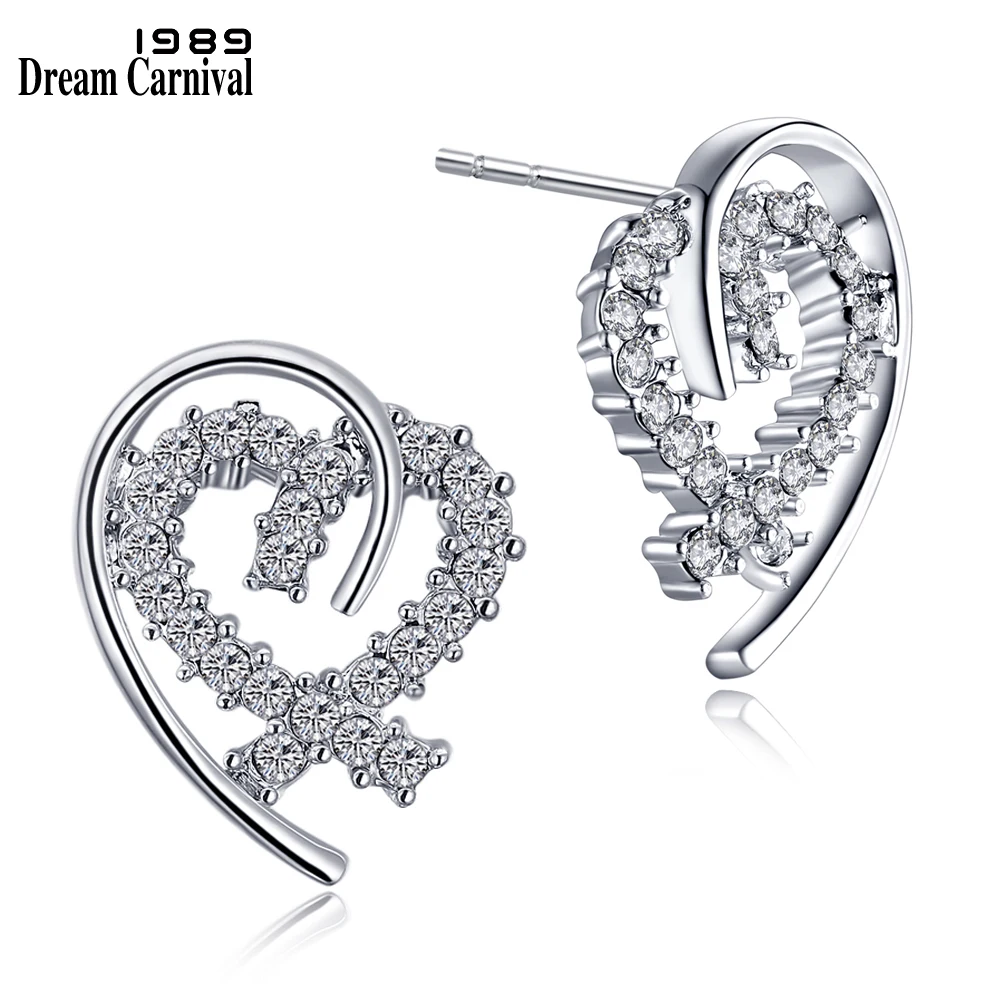 

DreamCarnival 1989 Big Sales Pendientes Lovely Heart Design Gift Fashion Crystals Gold Color Stud Earrings for Girls 18E1026