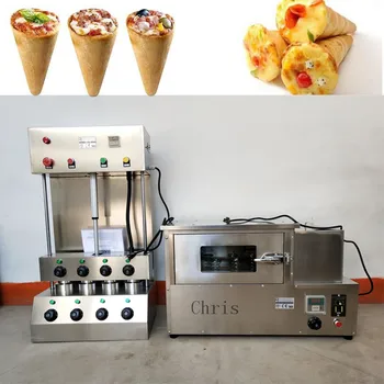 

Factory Supply Automatic 4 Molds Pizza Cone Maker to Make Pizza Cone with pizza cone oven and pizza cone display case