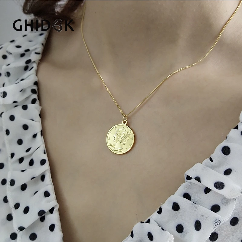 GHIDBK 925 пробы Серебряная монета с портретом подвесное ожерелье Уникальный римские