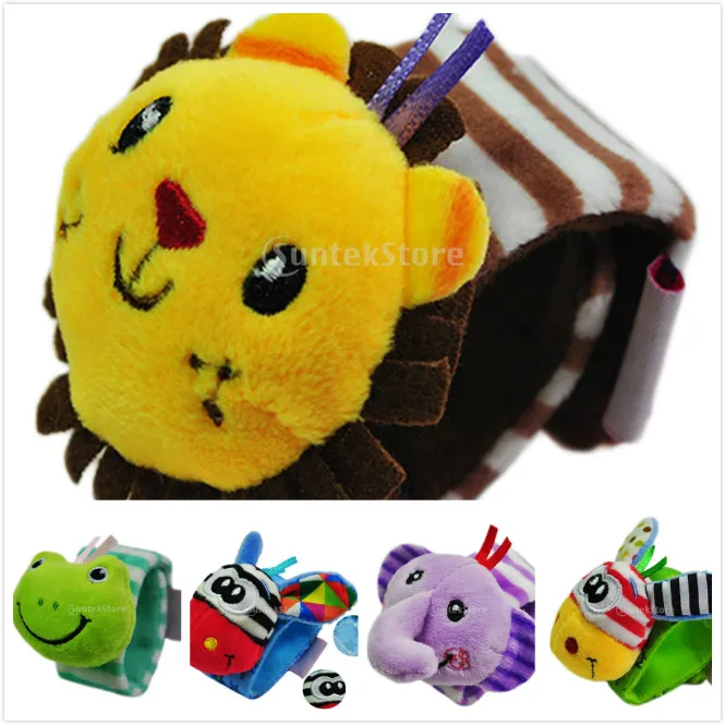 1Pc Infant Baby Kids Children Toddlers Soft Plush Animals Lovely Wristband Rattle Learn Toy Novelty Gift