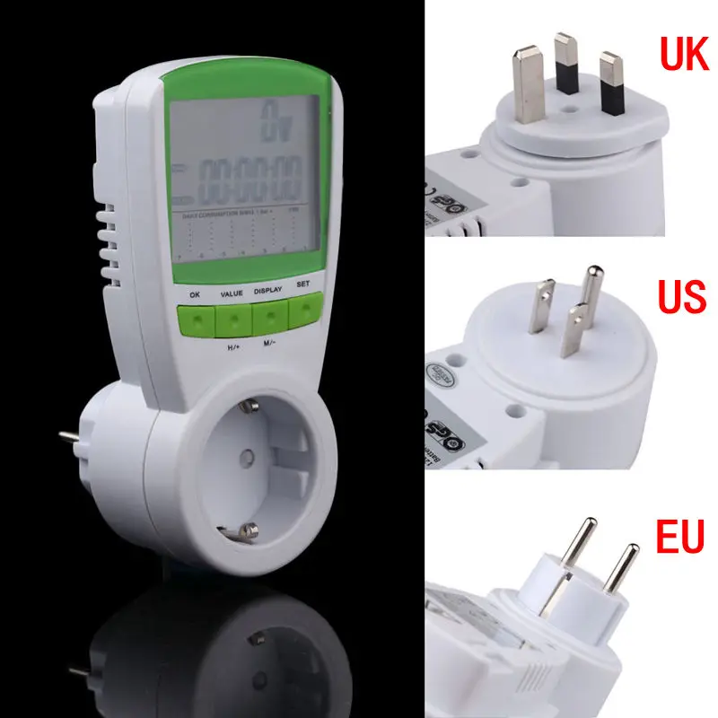 

Digital Energy Meter Wattmeter AC 230V 50HZ Electric Power Watt Voltage Meter Analyzer Energy Voltage Meter Tester EU US UK Plug