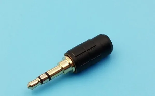 DIP 3 5mm gold plated headphone plug Alloy Die Casting 3 pole 6mm tail mouth 2pcs