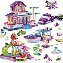 Модели строительных комплектов, совместимых с loge city girls friends Gold Coast, 1205 шт., 3D блок, обучающая модель, строительные игрушки, хобби