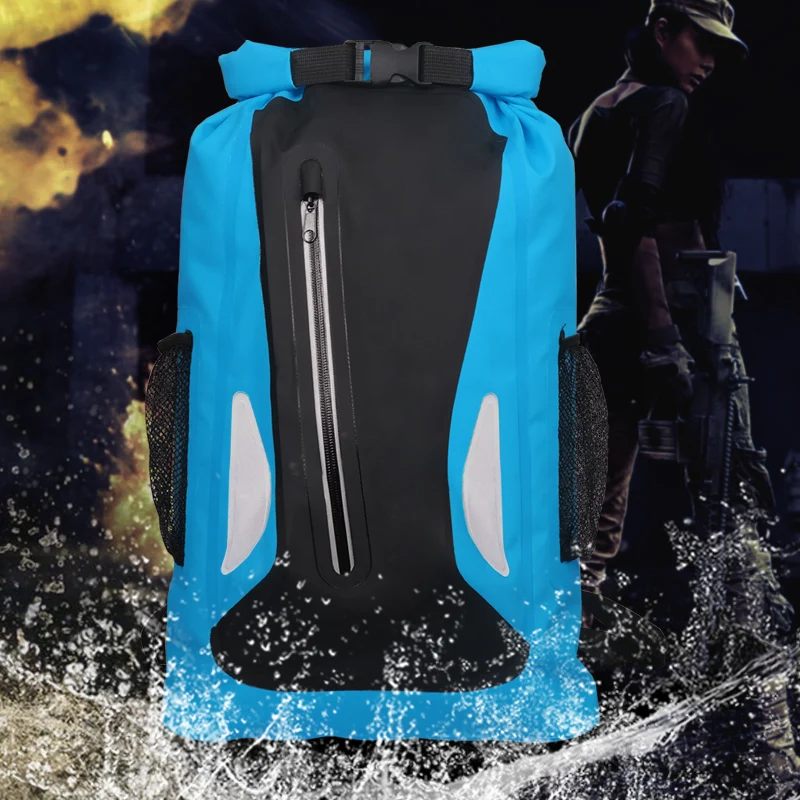 Al aire libre río Trekking bolsa seca bolsa doble correas de hombro Paquete de agua natación mochila bolsa impermeable para la deriva kayak Al aire libre río Trekking bolsa seca bolsa doble correas de hombro Paquete de agua natación mochila bolsa impermeable para la deriva kayak