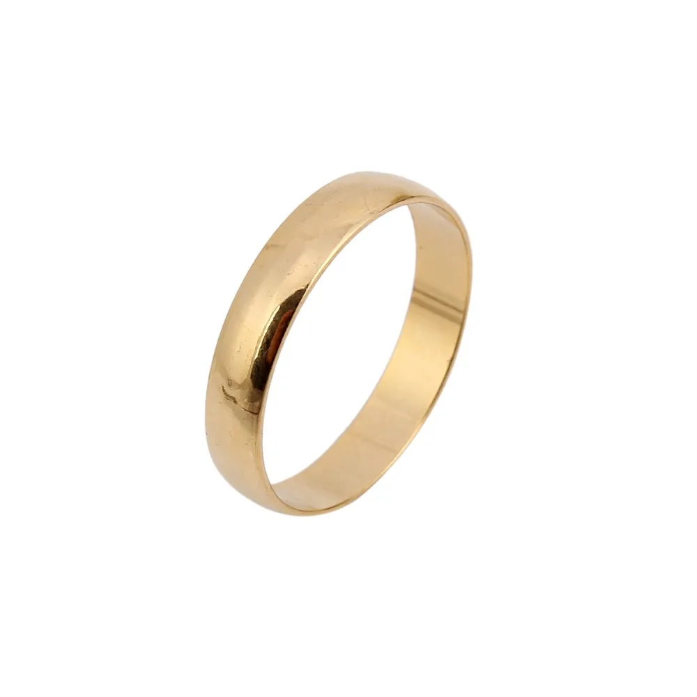 Модное кольцо 24 к 4 мм 6#7#8#9# итальянское модное кольцо золотого цвета, обручальное кольцо, ювелирные изделия