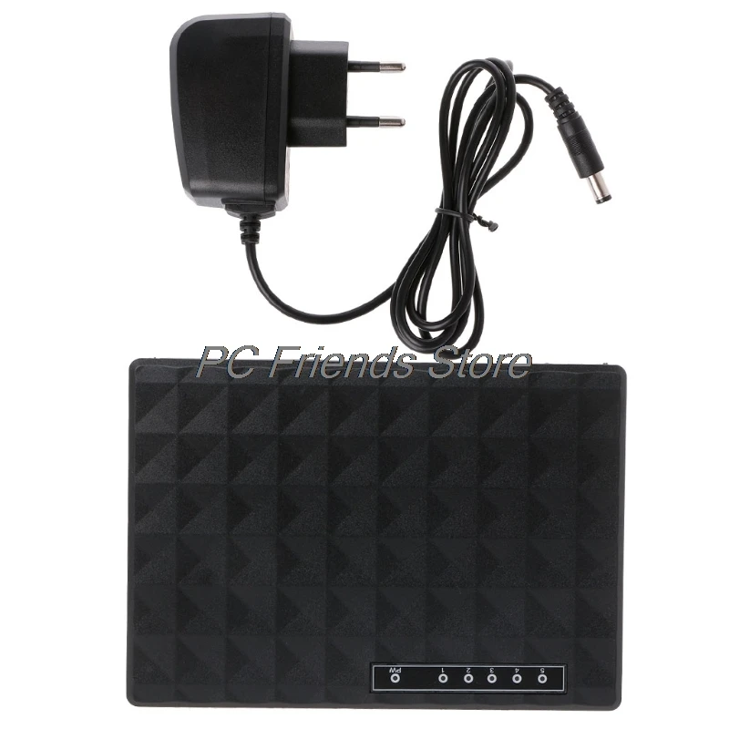 

5-Port 10/100/1000Mbps Fast LAN Ethernet Network Switch HUB Desktop Mini Adapter-PC Friend