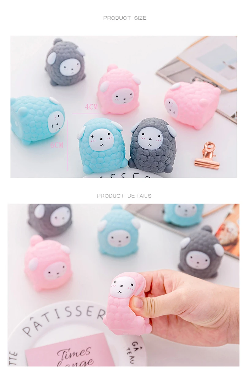 Cute Little Sheep Anti Stress Squeeze Ball Novelty Soft Animal Vent Balls Decompression Tricky Toy Gift T0726 (9)