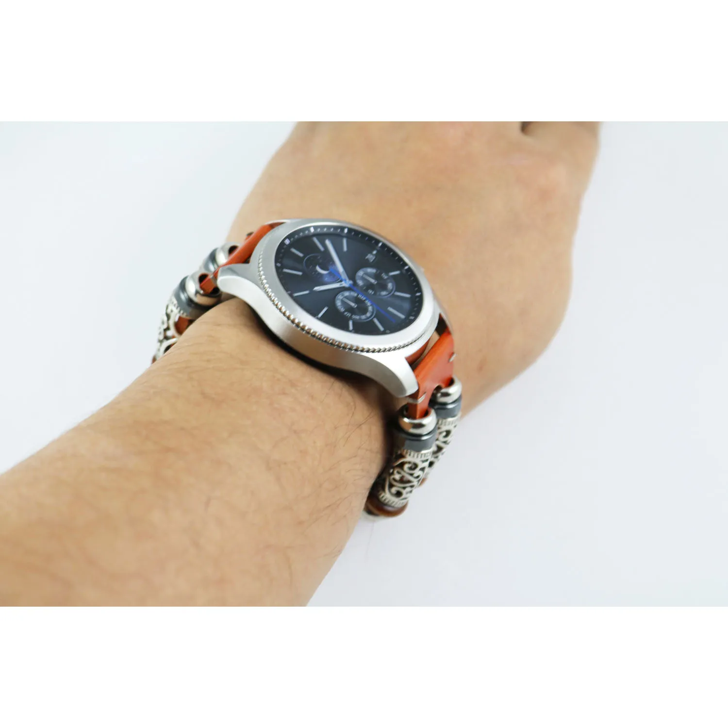 22 мм Amazfit ручной работы ретро браслет для samsung Galaxy Watch 46 мм ремешок из натуральной кожи ремень для gear S3 Frontier классический ремешок