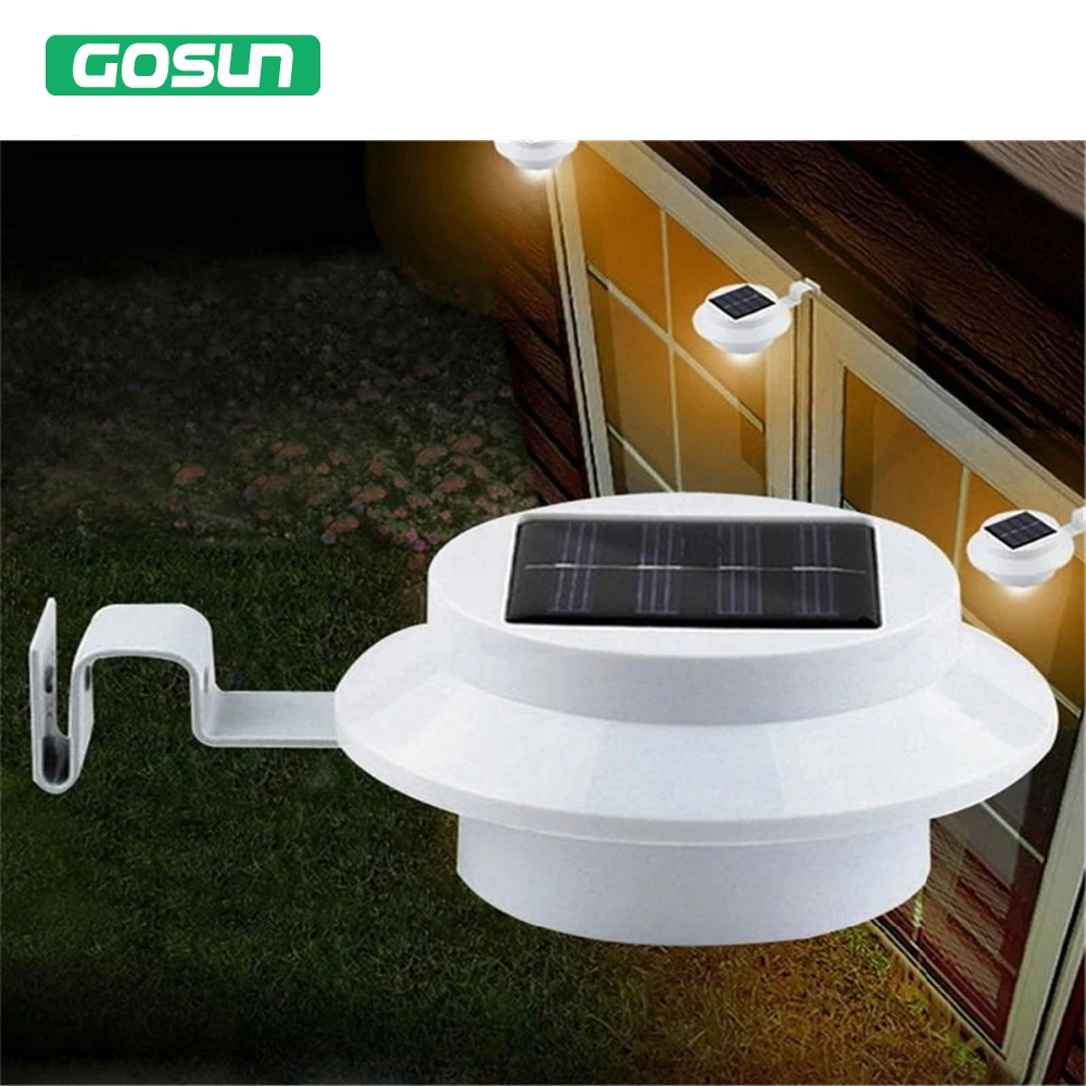 4x Solar Gutter Lichtlampe für Outdoor Gartenzaun Sicherheit Rasenlichtsensor DE 