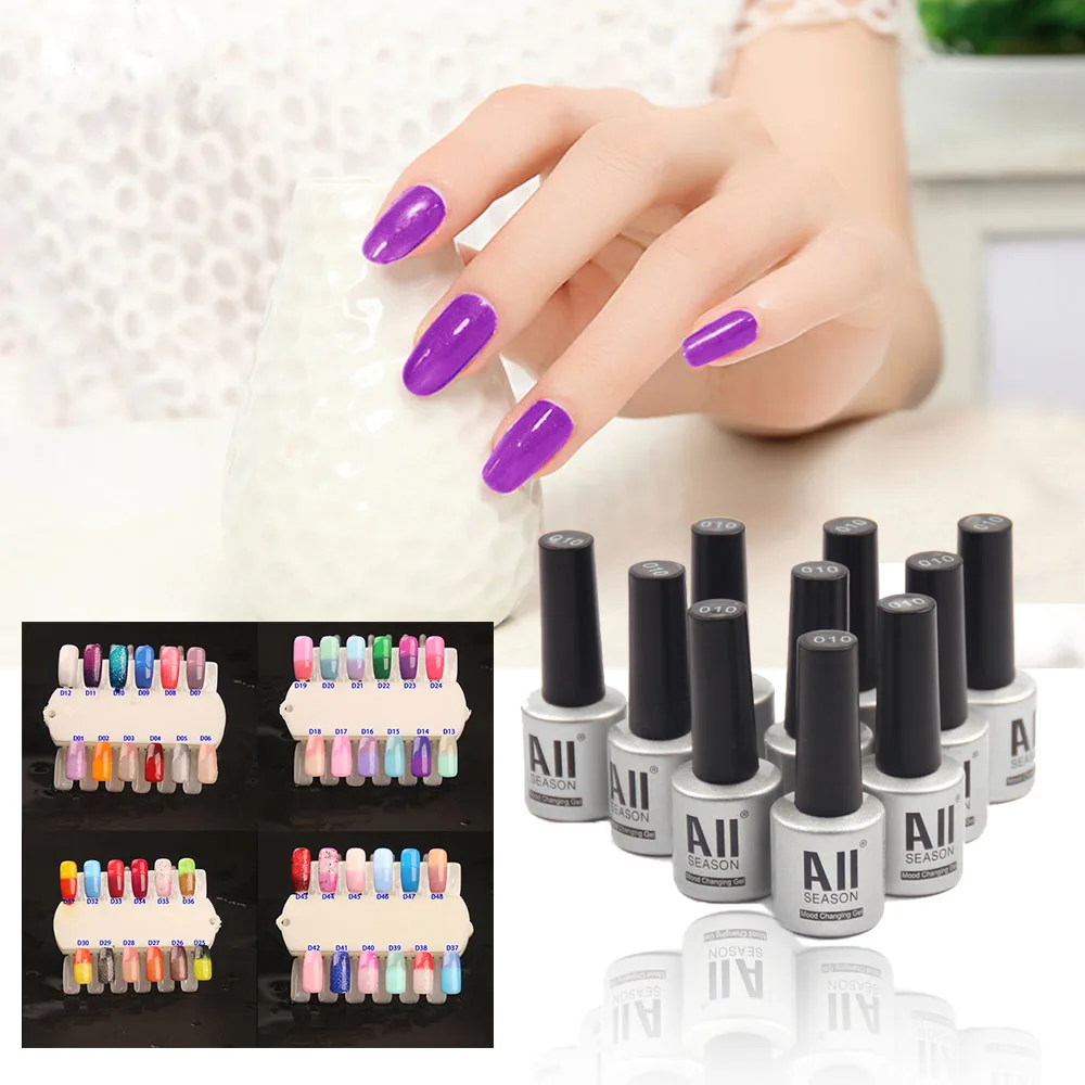 Mood changing gel polish 8ml 48Colors Soak Off UV LED Mood Changing Gel Nail Polish Temperature