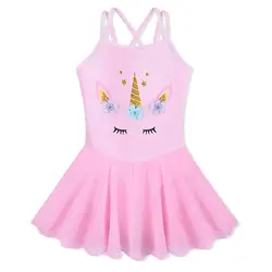 BAOHULU/платье с единорогом для девочек от 3 до 8 лет, хлопковое милое детское платье без рукавов, балетное танцевальное трико с крестиком
