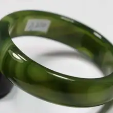 Очень тонкий Редкий Натуральный темно-зеленый жадеит браслет из натурального камня