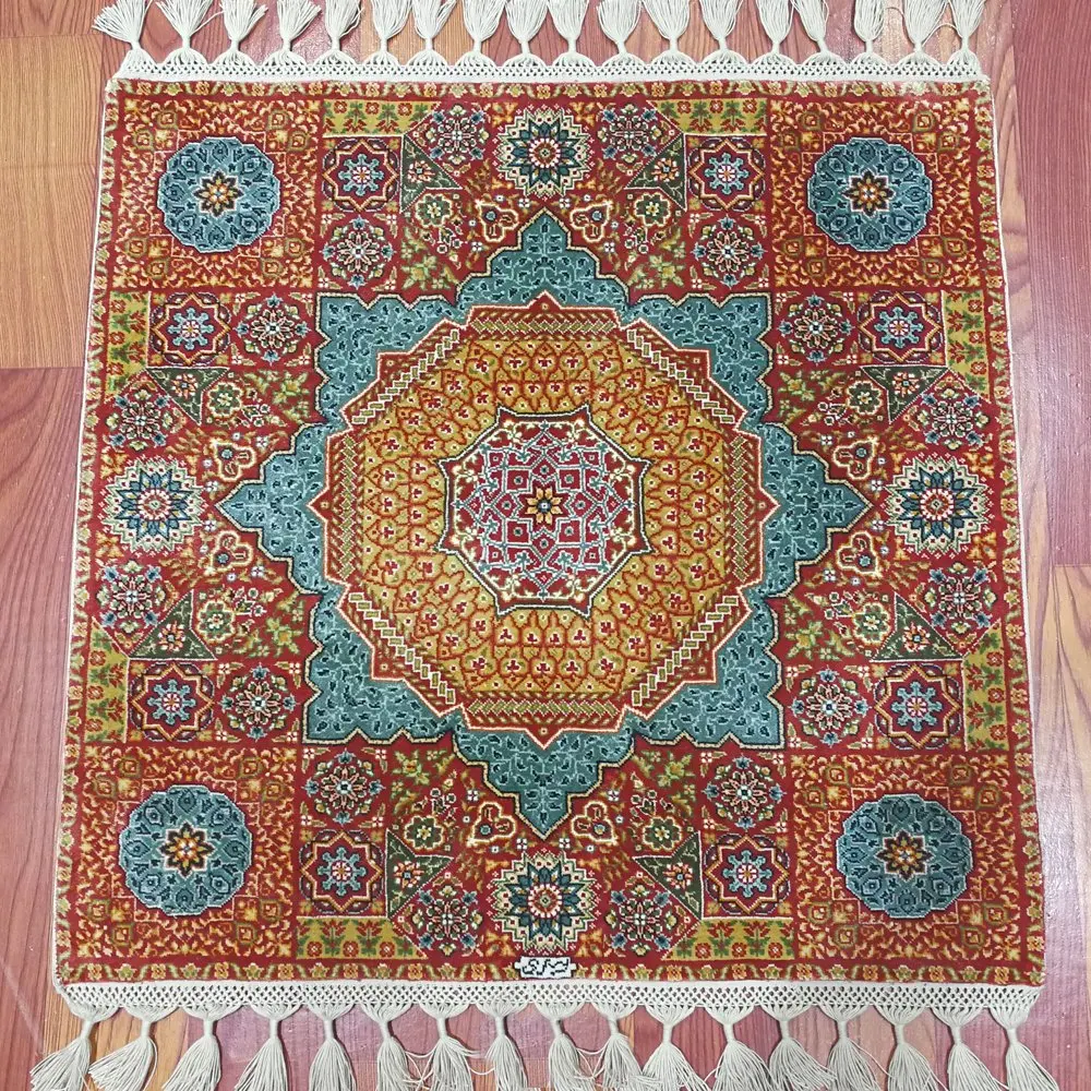 YILONG 60x60cm handknotted persian design silk area rug classic square tapestry (TXW 1115 1.9x1