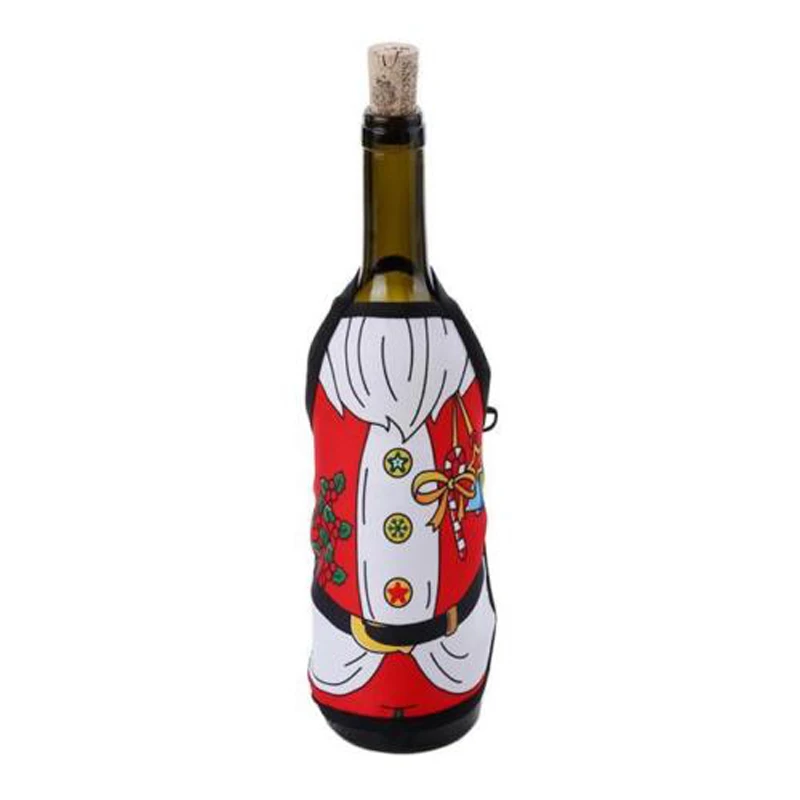 DIY Christmas Santa Wine Bottle Apron Wrap Cover Xmas Dinner Party Table Decor