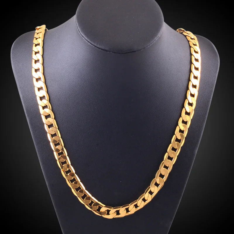 

Miami Cuban Link Chain Necklace 10mm 20" Gold Color 18 K Stamp Curb Chain For Men Jewelry Corrente De Ouro Masculina Wholesale