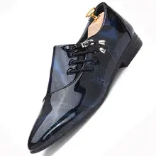 Men Dress Italian Leather Shoes Slip On Fashion Men Leather Moccasin Glitter Formal Male Shoes Pointed Toe Shoes For Men 2017