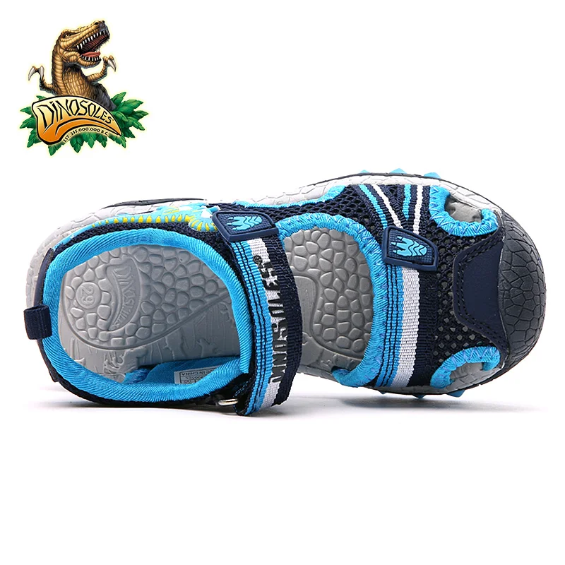 Dinoskulls Kids Shoes Summer Light Up Led Boys Sandals 2019 Mesh Beach Toddler Shoes 3D Dinosaur Cotton Leather Children Shoes