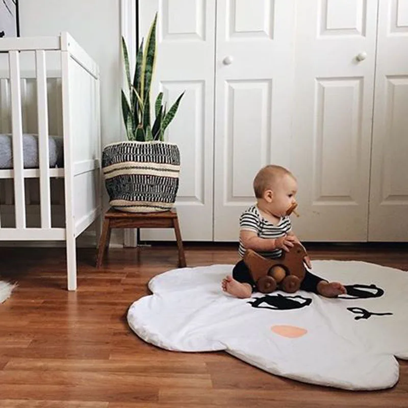 Nordic Lovely Clouds Cotton Play Mat Sweet Face Cloud Toys Rugs Baby Room Carpet Cushion Round Pad Newborn Kids Cartoon Blanket (3)
