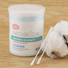 200 шт двуглавый ватный тампон одноразовый круглый носок спиральная головка ватный тампон для чистки ушей деревянные палочки гигиенические макияжные палочки