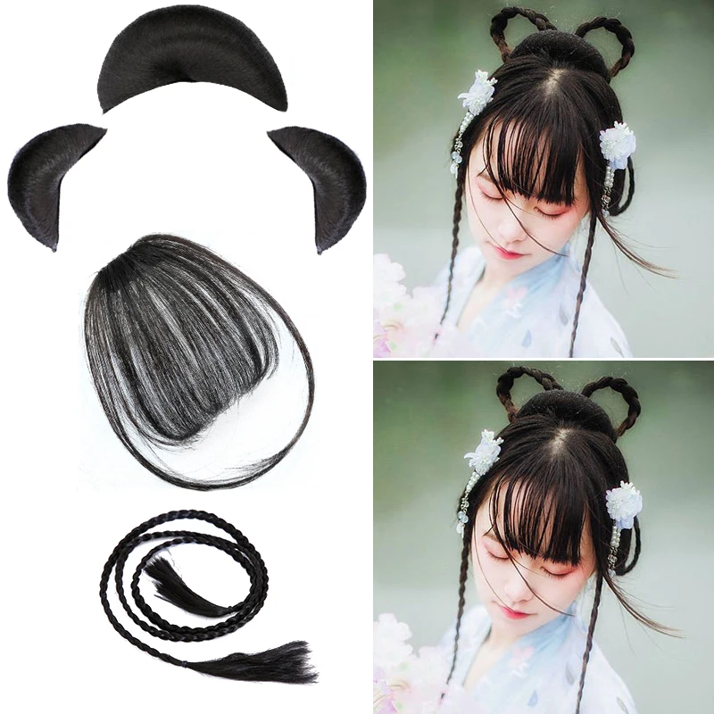 DIFEI Synthetic Chignons Hair Scrunchies Extensions Hair Piece Wrap Ponytail Hair Tail Updo Fake Hair Bun Hairpiece Accessories
