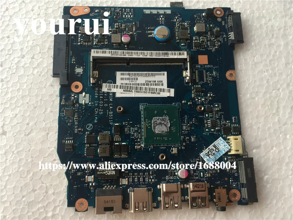 Оригинальная материнская плата для ноутбука ACER Aspire ES1-511 NBMML11002 NB.MML11.002 Z5W1M LA-B511P N2830