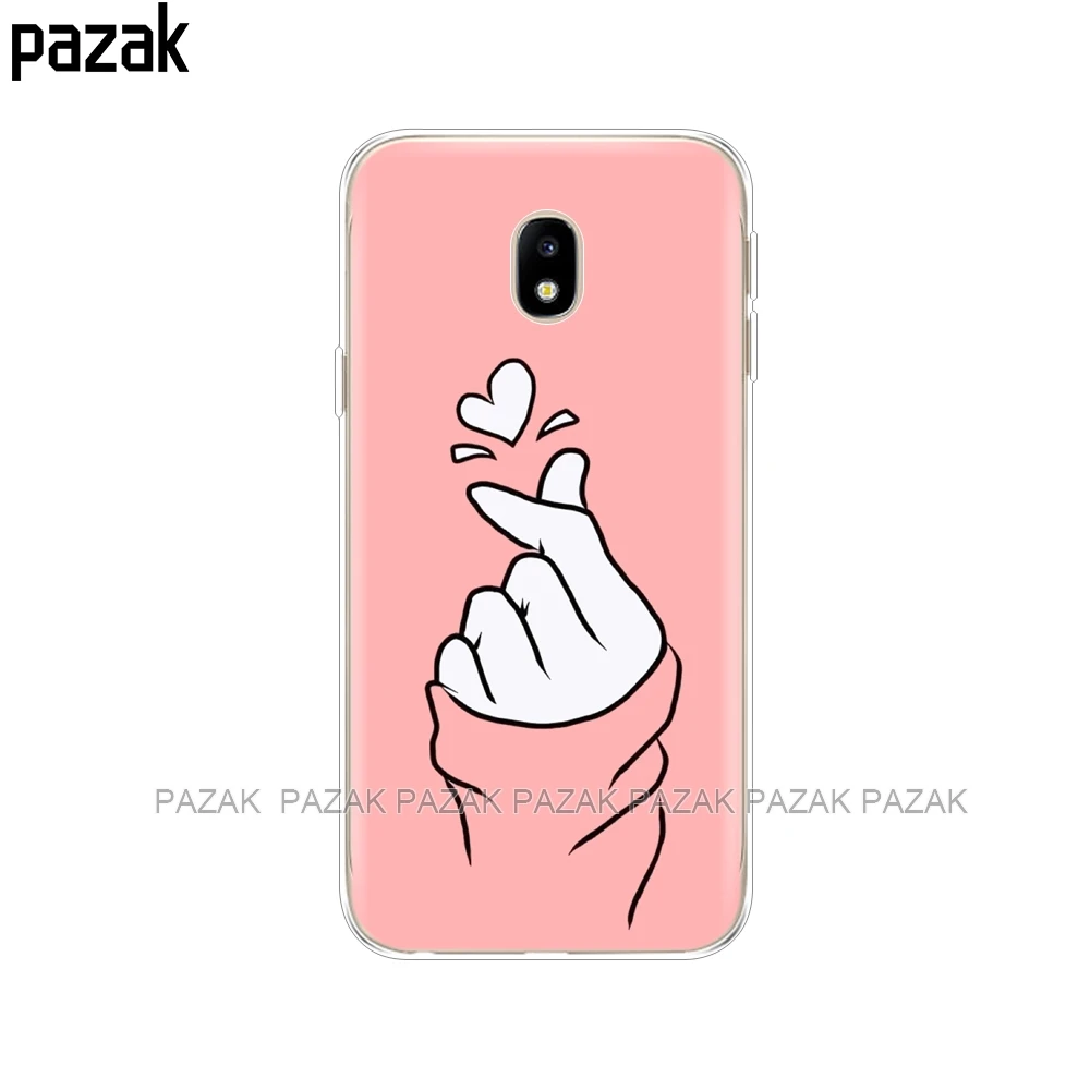 Силиконовый чехол для телефона Samsung Galaxy J3 J5 J7 2017 J330 J530 J730 PRO j2 2018 love on the finger