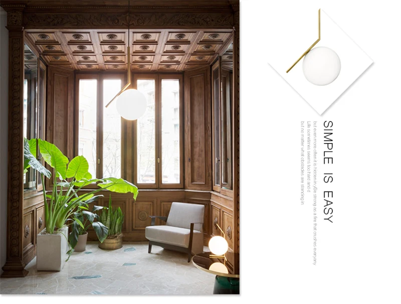 Horsten Nordic Style Pendant Light Glass Ball Lampshade Modern LED Pendant Lamp For Dining Room Bedroom Hanging Light Fixtures (8)