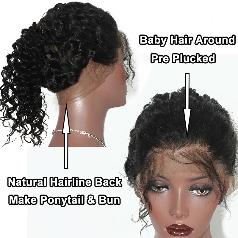360 Lace Frontal Closure Pre Plucked Baby Hair Deep Wave Ear To Ear Lace Frontal Closure Brazilian Remy Human Hair Dolago