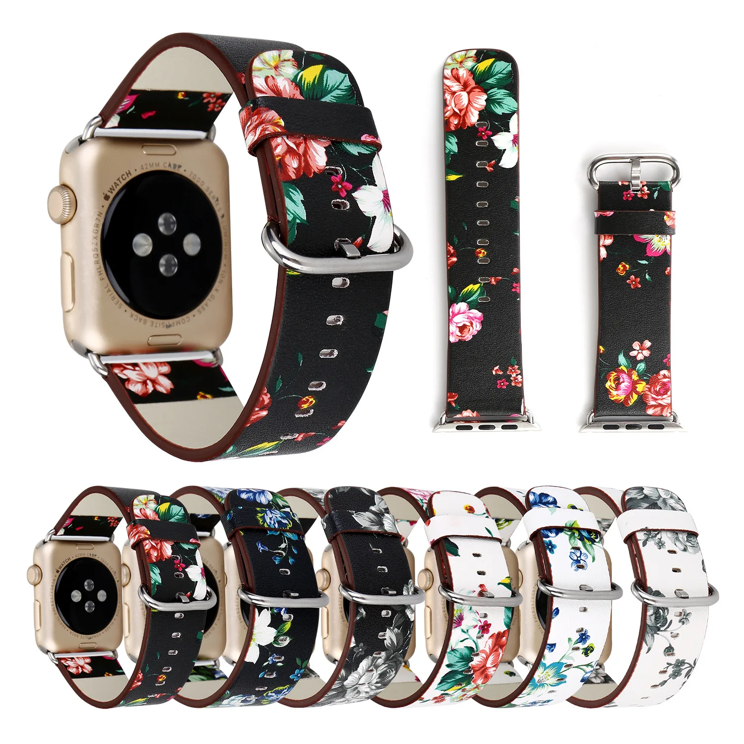 

KLFS Leather strap For apple watch 4 band 44mm 40mm Iwatch series 4 3 2 1 42mm/38mm Christmas wrist bracelet watchband belt