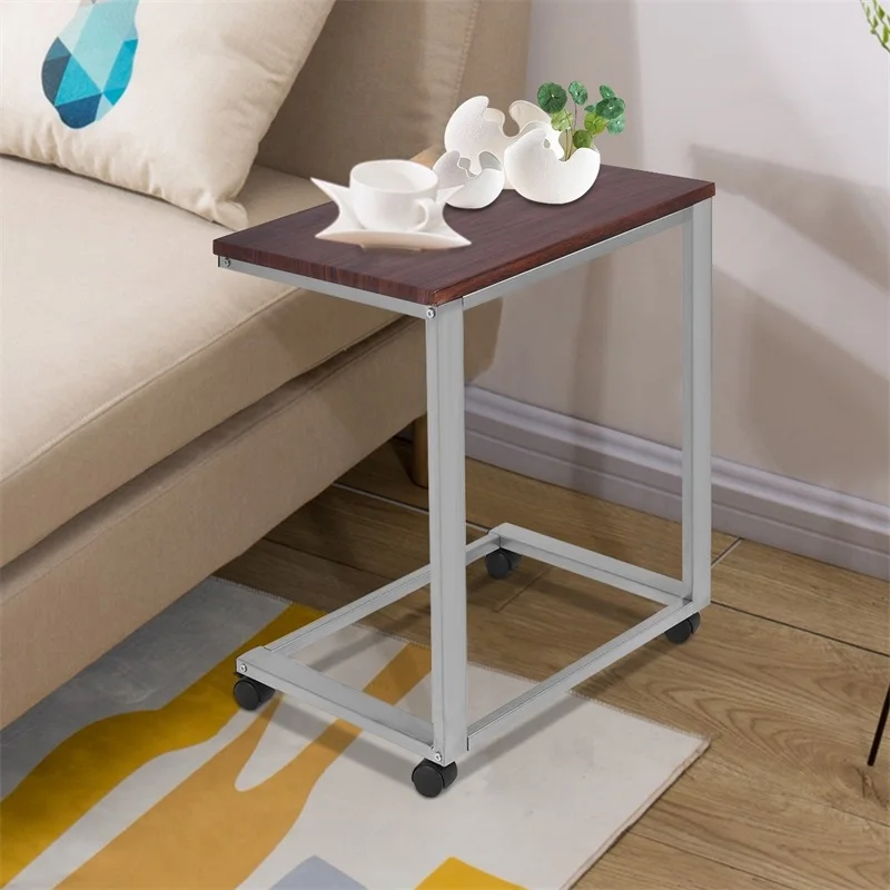 Us 41 72 45 Off High Quality Portable Rolling Stand Sofa Side Table Sy Engineering Mdf Iron Frame End Four Casters Easy Move Hw54185 In