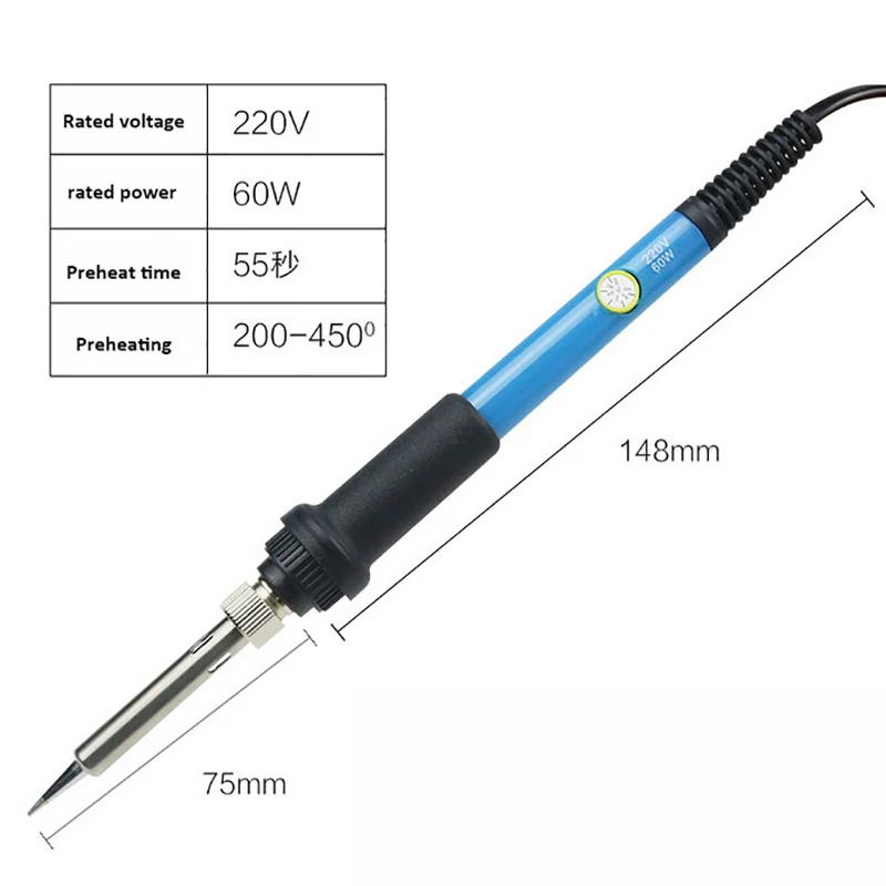 60 Вт 110 В 220 В Электрический паяльник сварочный инструмент для ремонта железа регулируемая температура сварочная наладочная станция для пайки тепловой карандаш