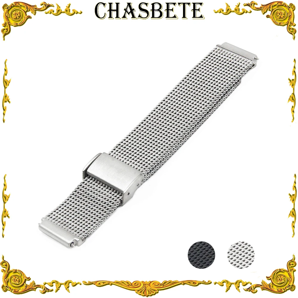 

18mm 22mm Stainless Steel Watch Band for Seiko Watchband Men Women Quick Release Metal Strap Wrist Loop Belt Bracelet Black
