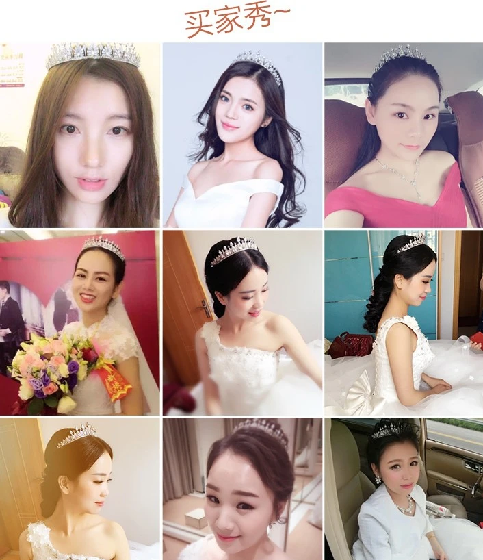  Trendy Wedding Bridal Prom Rhinestone Crystal Necklace Earrings Jewelry Set (5)