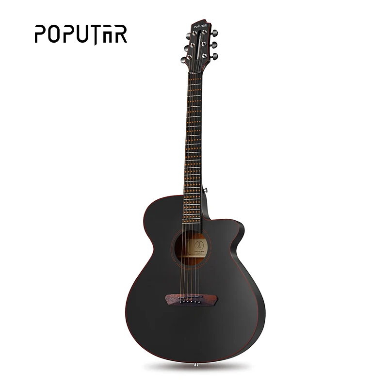 Распродажа! Poputar P1 40 дюймов Смарт приложение-управляемая деревянная народная гитара с сумкой/Капо/Медиаторы/струны/держатель