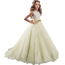 Высококачественное великолепное элегантное детское свадебное платье высококачественное платье принцессы с цветочным узором и блестками для девочек красивое платье с бантом