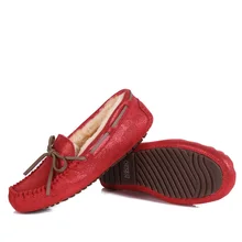 Горячая Распродажа; Новая женская обувь; Брендовая обувь; натуральная кожа; мягкая шерсть; меховая подкладка; женская зимняя повседневная обувь на плоской подошве; нескользящая плюшевая обувь; 3 цвета