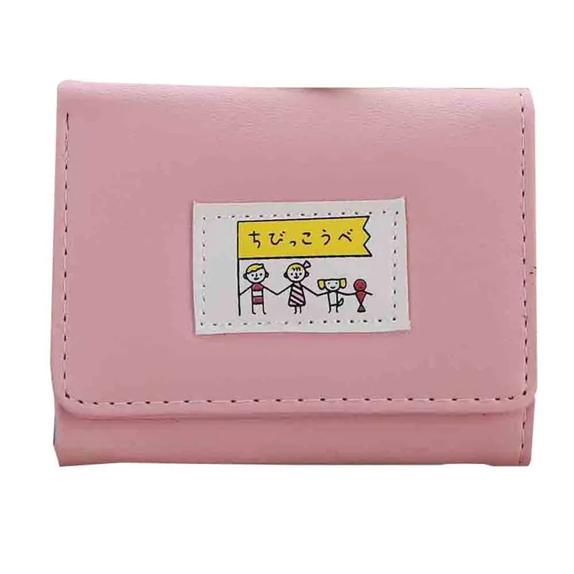 

Women cute Cartoon Print Wallet Small Zipper Girl Wallet Brand Designed PU Leather Female Card Holder Wallet billetera