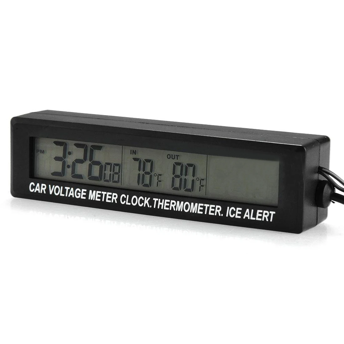 

3-in-1 Car Back Light LCD Display Clock Voltmeter Thermometer Monitor Durable