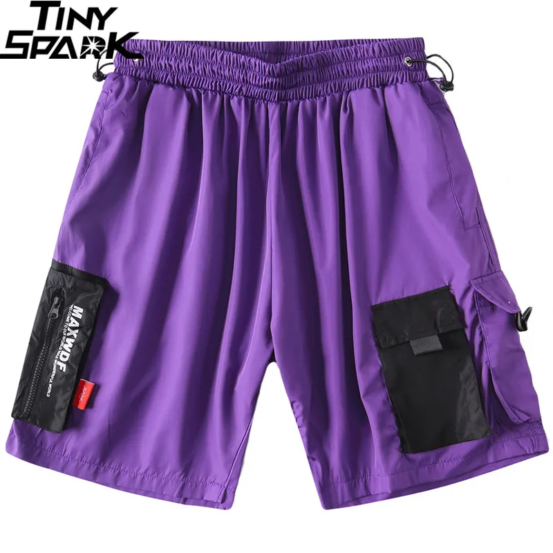 

2019 Hip Hop Shorts Streetwear Men Harajuku Jogger Shorts Summer Loose Track Short Cargo Sweatpant Zipper Pockets Cotton Casual