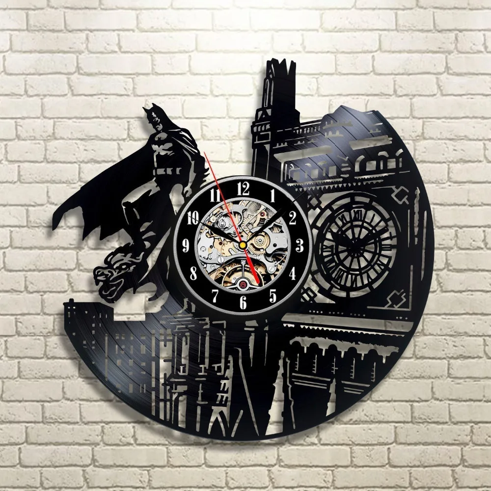 

Roll over image to zoom in Vinyl Evolution Batman Dark Knight Wall Clock, Black