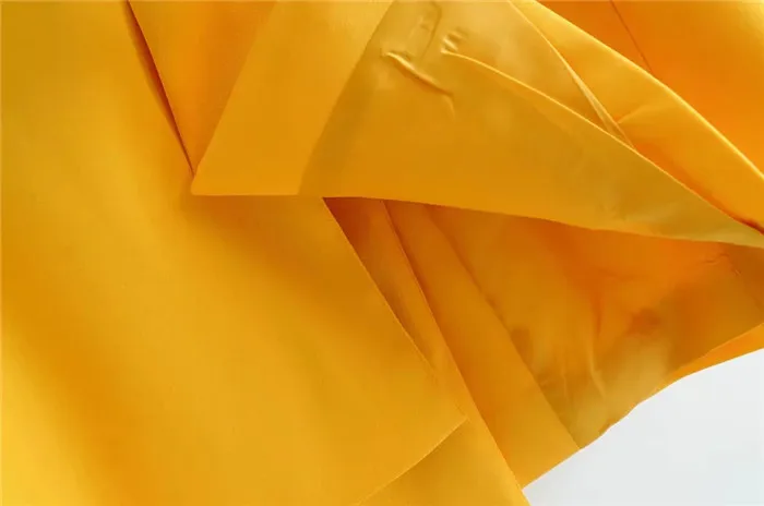 Для женщин элегантный желтый Za Новинка весны пиджак женский с длинным рукавом Двойной Брестед Мода Пиджаки и жакеты marynarka damska