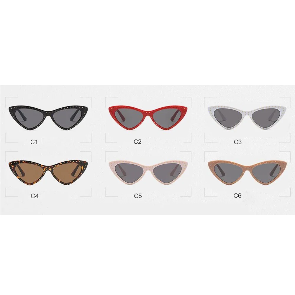 Кошачий глаз солнцезащитные очки для женщин в стиле ретро Винтажные Солнцезащитные очки унисекс с кошачьим глазом раппер гранж очки маленькие кошачий глаз очки UV400