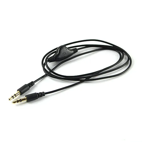 

3.5mm M/M Stereo Headphone Audio Extension Cable Cord With Volume Control Black