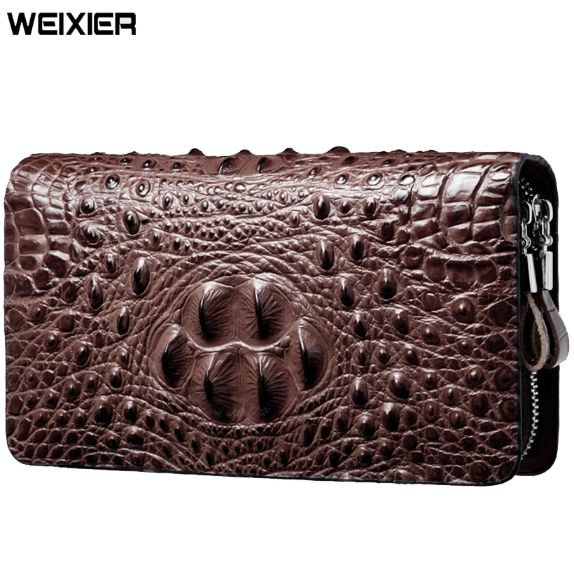 

long wallet men Crocodile pattern man wallet high quality men wallets and purses brown black men clutch bags hand money bag