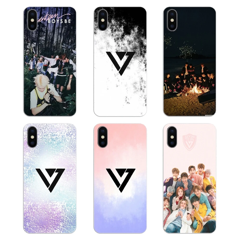 For Samsung Galaxy Note 8 9 S9 S10 A8 A9 Star Lite Plus A6S A9S Rainbow KPop Seventeen Logo Poster Soft Transparent Shell Covers |
