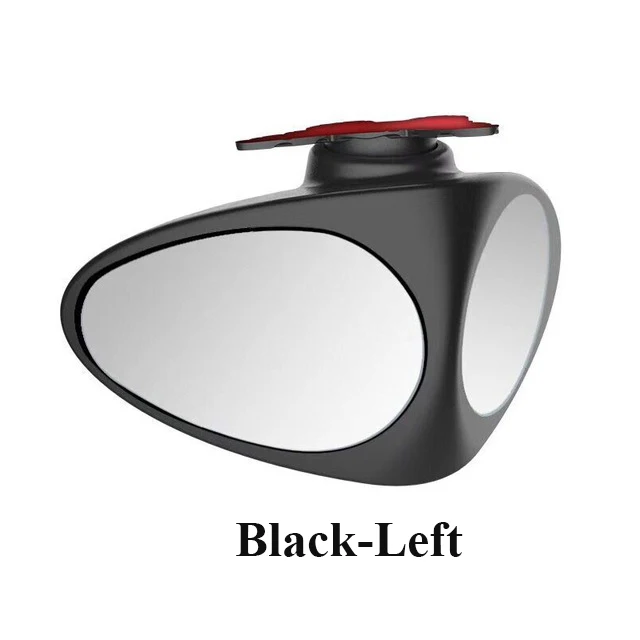 2 в 1 Автомобильное Зеркало для слепого пятна, широкоугольное зеркало, вращение на 360 градусов, регулируемое выпуклое зеркало заднего вида, вид на переднее колесо, Автомобильное Зеркало - Цвет: Black-Left