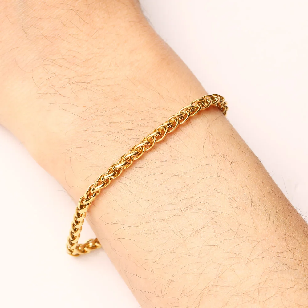 

CACANA Stainless Steel Chain Bracelets For Man Women Gold Silver Color For Pendant Flower Basket Donot Fade Jewelry A1249