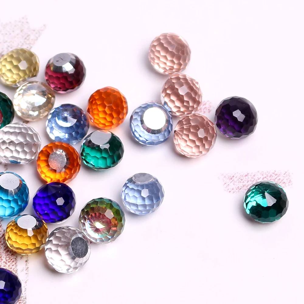 Glass Flatback Beads No Hole 6/8/10/12MM Czech Crystal Loose Round Ball